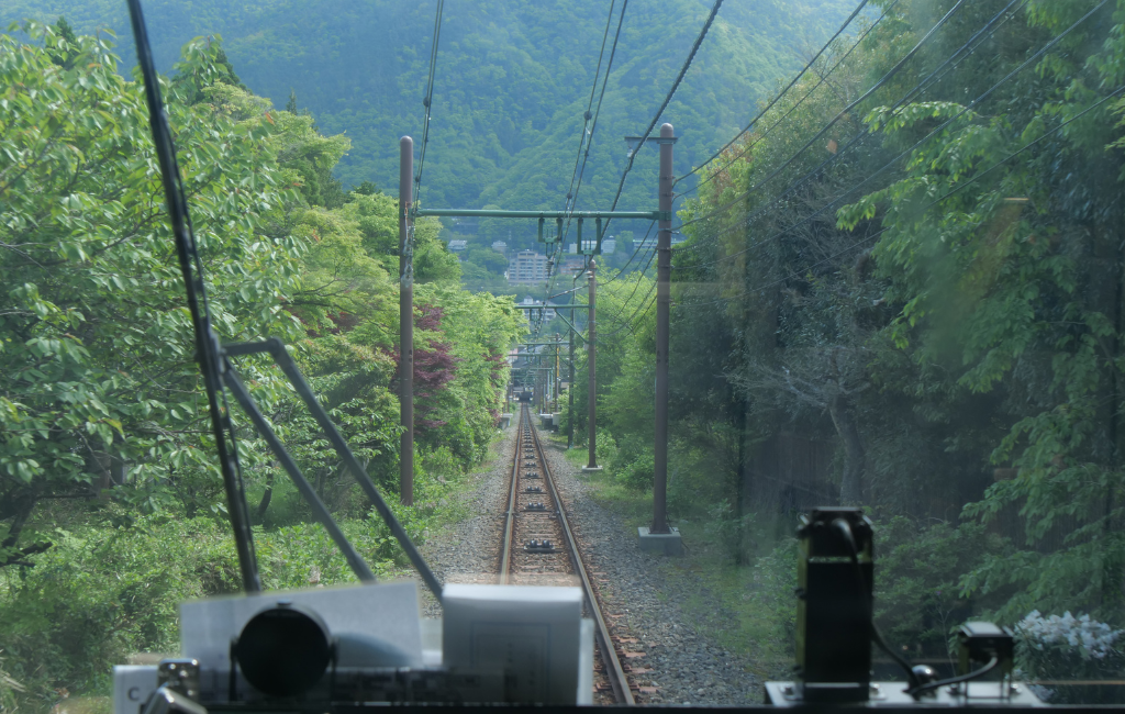 Inside the funicular – included in the Hakone Free Pass